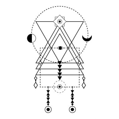 Kutsal geometri formlar, çizgiler, logo, işaret, sembol, şekil.