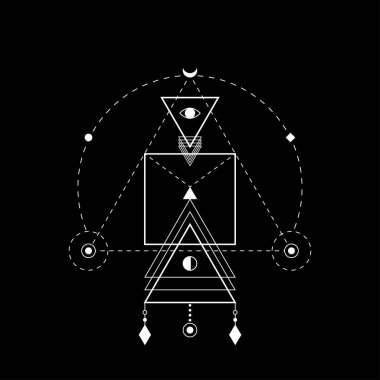 Kutsal geometri formlar, çizgiler, logo, işaret, sembol, şekil.