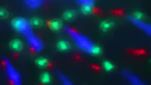 Colorido fondo disco iridiscente. Spinning luces multicolores . — Vídeo de stock