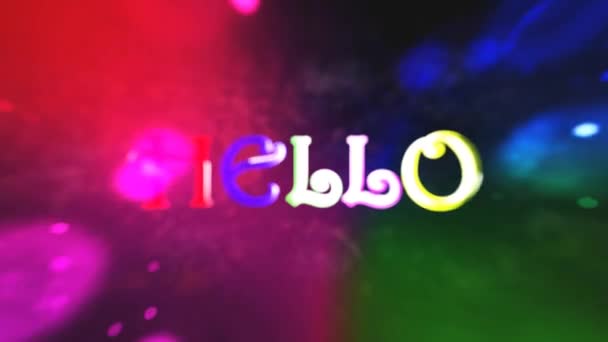 Bonjour animation révélateur motion poster, texte de la bannière. Disponible en vidéo 4K FullHD et HD .