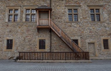 Resim güzel kale Sanok Stairs.