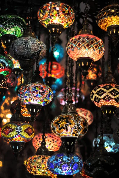 Traditional oriental lamps at Istanbul market