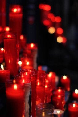Red Candles in a monastery clipart
