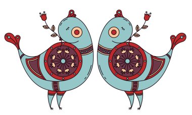 Halk kuşlar illüstrasyon