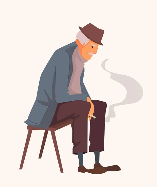 Hombre fumando en la calle — Vector de stock