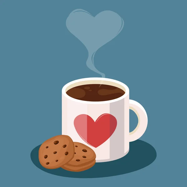 Frukost kaffe och kakor — Stock vektor