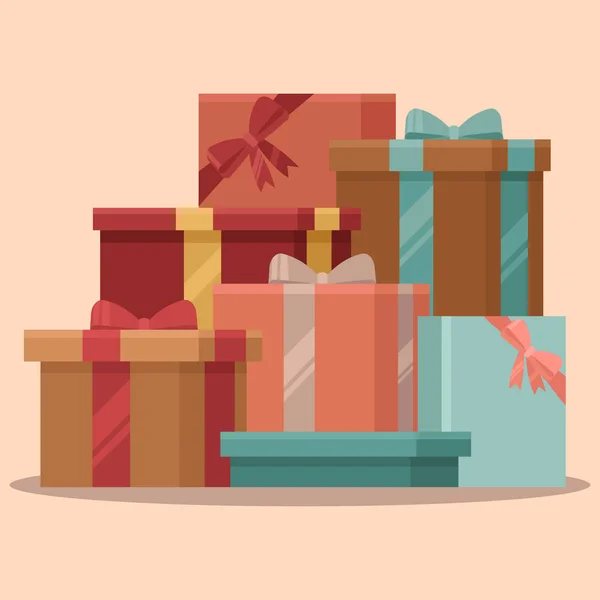 Geschenkboxen, Geschenke — Stockvektor