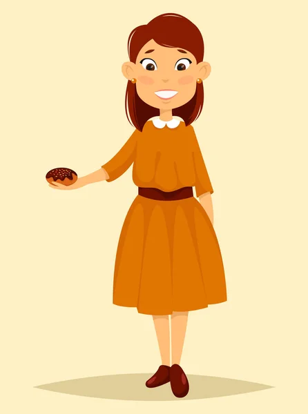 Dziewczyna z ilustracji w cake — Wektor stockowy