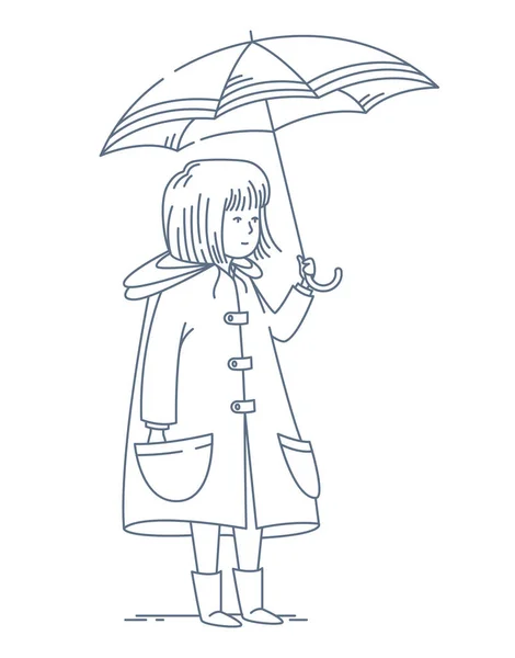 女孩与伞图 — 图库矢量图片