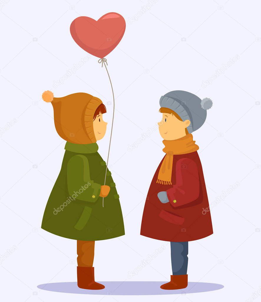 boy and girl with baloon