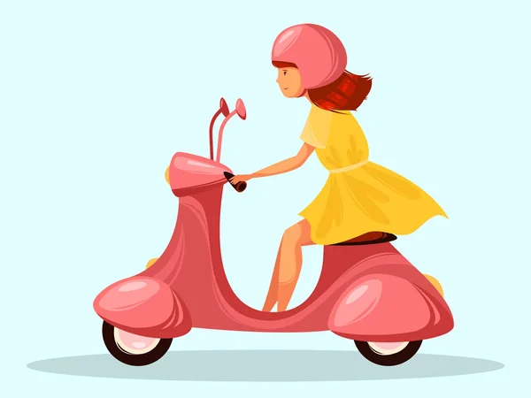 Bicicleta de montar chica — Vector de stock