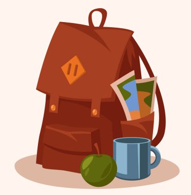 harita ve Kupası ile seyahat etmek sırt çantası