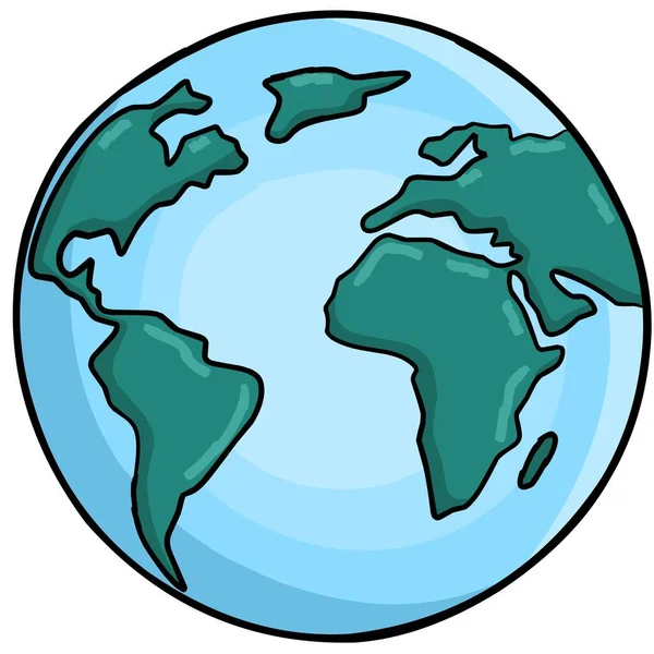 Planet Earth Kézírás Rajzfilm — Stock Vector