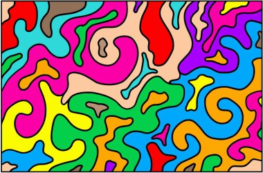 Kağıt dokusu üzerine soyut, renkli süsler.. 