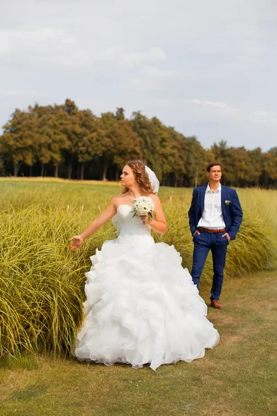 Pareja divertida en sesión electrónica. Preparación para la potografía de la boda . —  Fotos de Stock