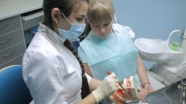 Bir resepsiyonda diş hekimi hastaya