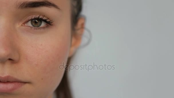 Sevimli kız closeup yüzü — Stok video