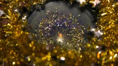 Hoparlör - müzik döngü arka plan üzerinde altın Glitter
