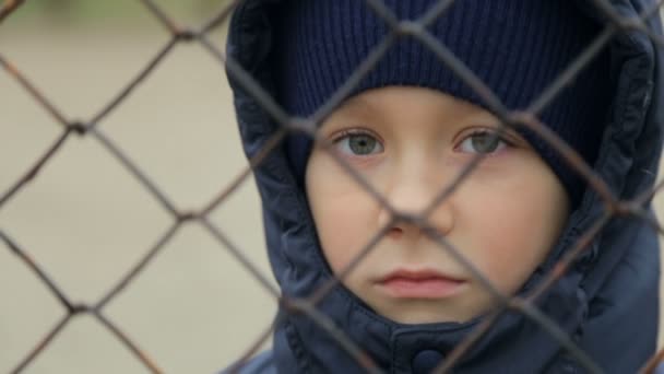 Cara Del Niño Primer Plano Full Video — Vídeo de stock