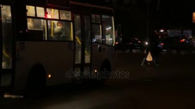 Arabalar gece otoyolda