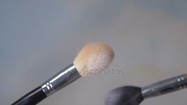 Brosses Maquillage Avec Poudre — Video