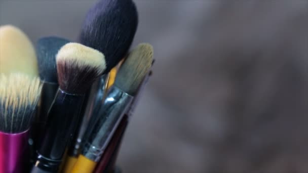 Brushes Make Artist Circle Rotation Full Video — Stock Video