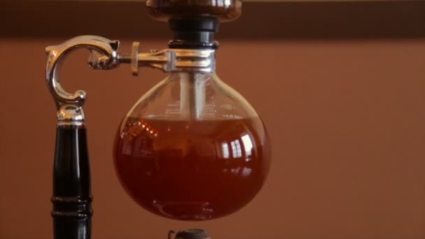 Alternative Coffee Making Methods Brewed Coffee Glass Flask — Stock Video