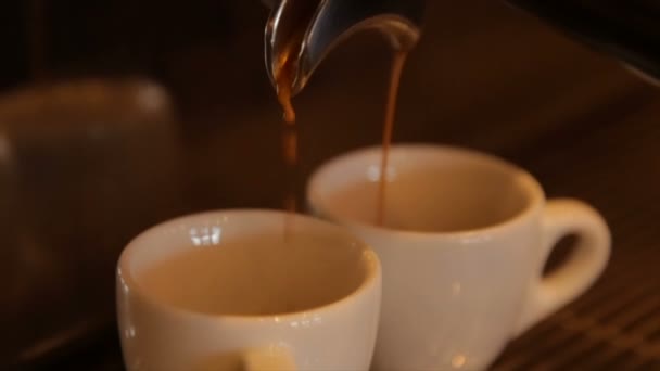 Coffee Machine Making Cappuccino Espresso Coffee — Stock Video