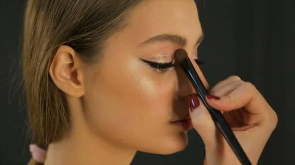 Close Olho Makeup Full Vídeo — Vídeo de Stock