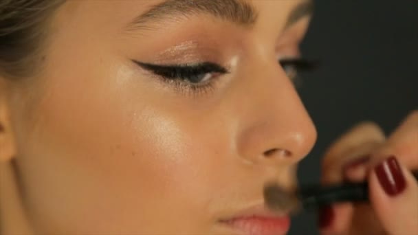 Close Olho Makeup Full Vídeo — Vídeo de Stock