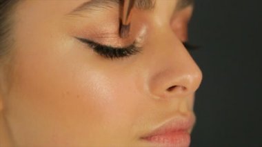 Yakın göz makeup.full hd video çekim