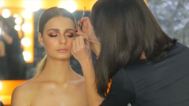 Yakın göz makeup.full hd video çekim