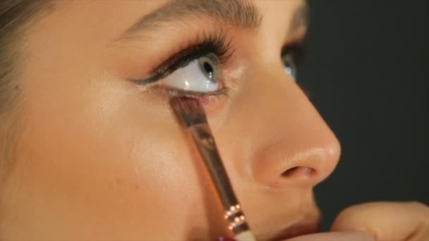 Close Van Oog Makeup Full Video — Stockvideo