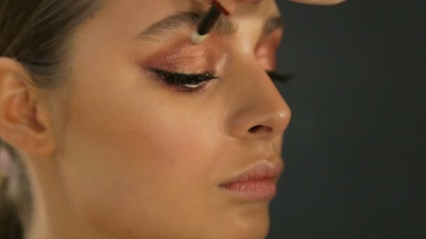 Közeli Kép Szem Makeup Full Videó — Stock videók