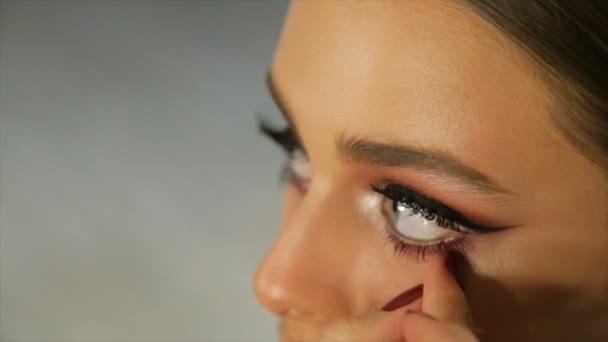 Zbliżenie Oko Makeup Full Wideo — Wideo stockowe