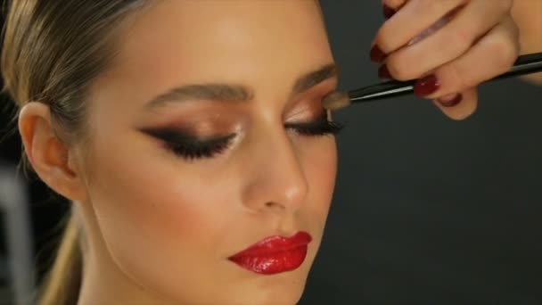 Närbild Ögat Makeup Full Video — Stockvideo
