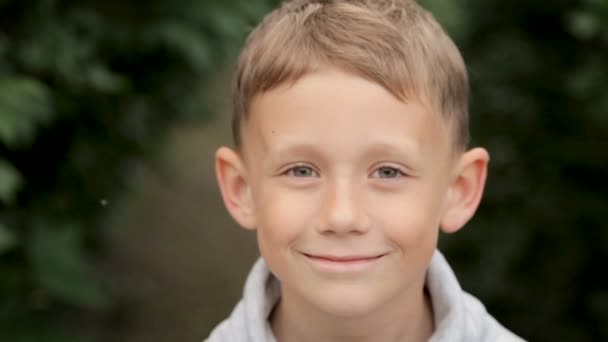 Lovely boy, portrait.Baby boy smiling — Stok video