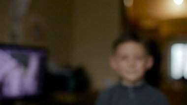 Boy smiling without teeth.Full hd video