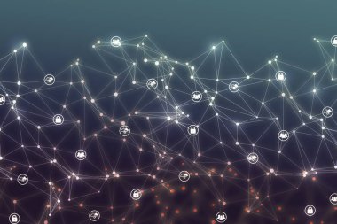 Soyut arkaplan illüstrasyonunda bulut simgesi