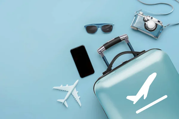 Reise & Flugzeugkonzept mit dem Gepäck — Stockfoto
