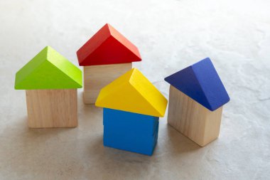 Küresel iş konsepti için Bulmaca Evi bulmacası