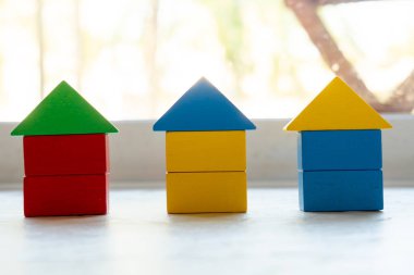 Küresel iş konsepti için Bulmaca Evi bulmacası