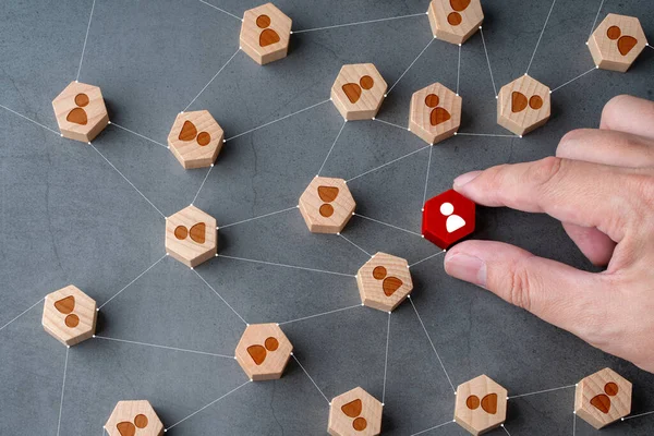 Business & HR icon on hexagon puzzle — 스톡 사진