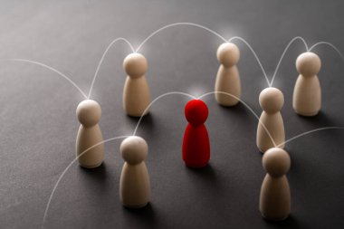 Liderlik ve ekip için iş dünyası ve küresel ahşap bulmacası