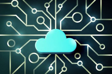 Soyut arkaplan illüstrasyonunda bulut simgesi