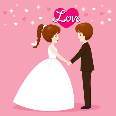 Gelin ve Damat Düğün giyim eller Clasping