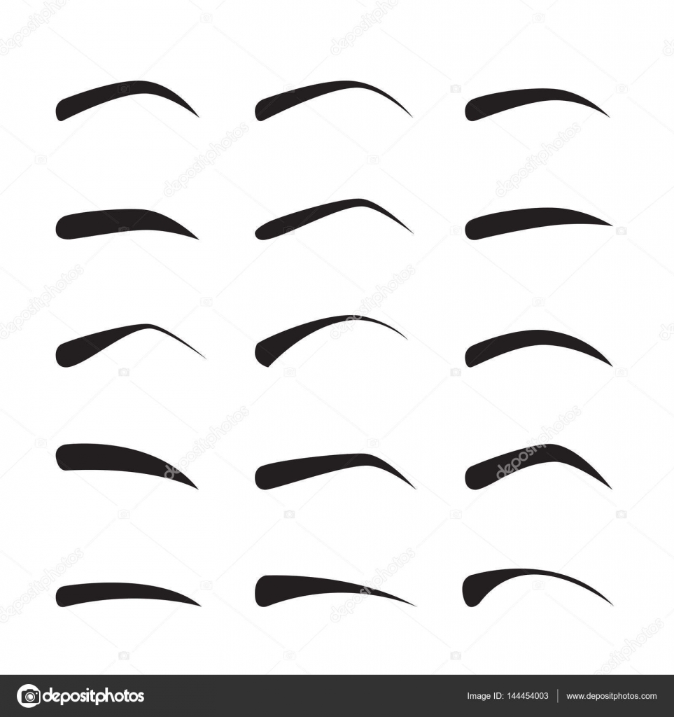 Types of eyebrows female | Set Of Female Eyebrows In Different Shapes ...