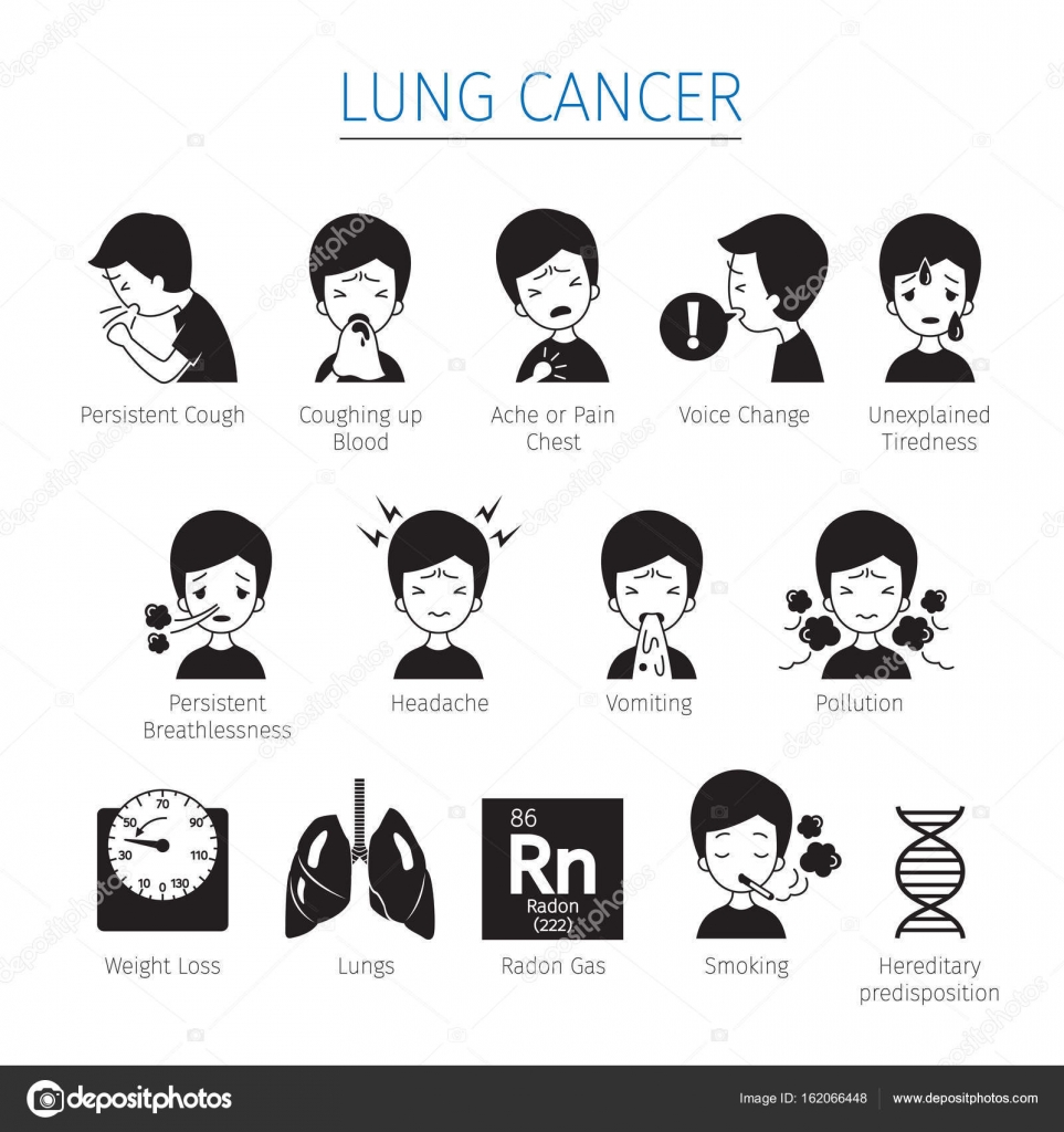 Набор икон рака легких, монохромный — Векторное изображение © MatoomMi ...