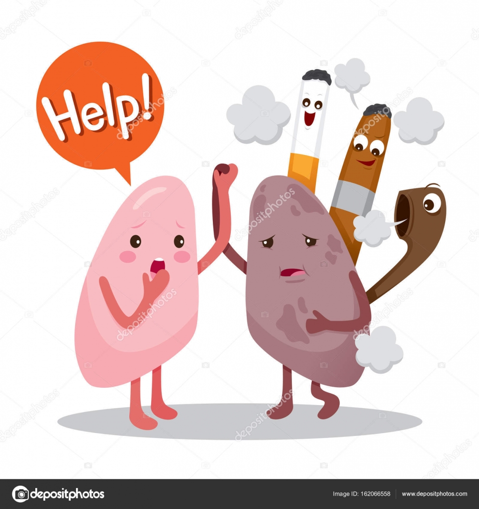 Lungs Sick From Smoke, Cartoon Character, Human Internal Organ Stock Vector Image by ©MatoomMi #162066558 Lungs Sick From Smoke, Cartoon Character, Human Internal Organ Stock Vector Image by ©MatoomMi #162066558