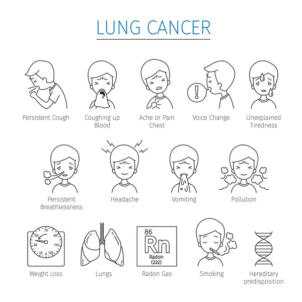 肺がん概要アイコンを設定します。 — ストックベクタ